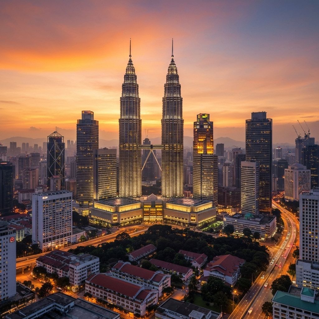 Kuala Lumpur skyline with Petronas Twin Towers
